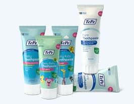 Full range of TePe Toothpaste packages