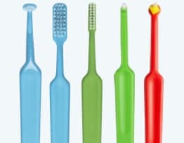 TePe Specialty brushes - Universal Care, Denture Care, Implant Orthodontic Brush, Compact Tuft and Interspace